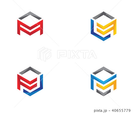 F Logo Hexagon illustration Icon 40655779