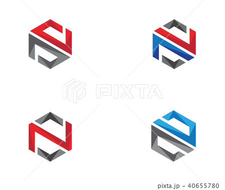 N Logo Hexagon illustration Icon 40655780