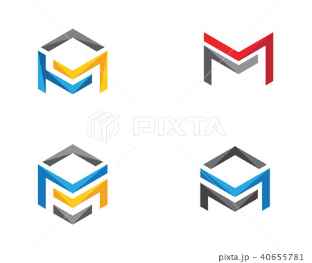 M Logo Hexagon illustration Icon 40655781