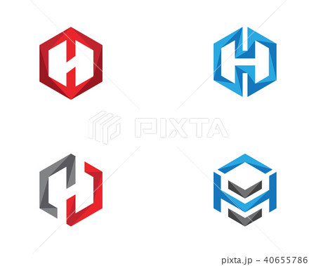 H Logo Hexagon illustration Icon 40655786