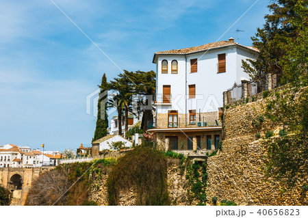 stone bridge over the gorge of tajo in Ronda 40656823