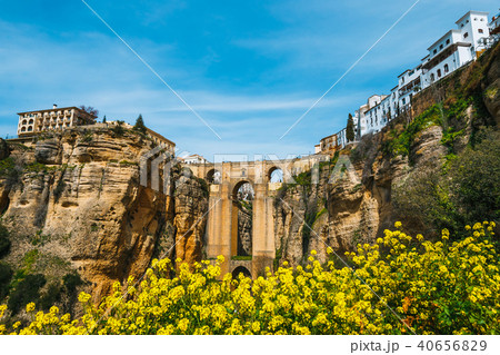 stone bridge over the gorge in Ronda, Spain 40656829