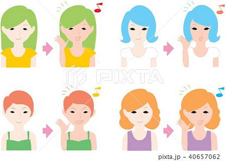 日焼する前と後の女性達 40657062