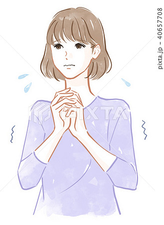 震える女性 40657708