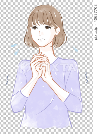 震える女性 40657708