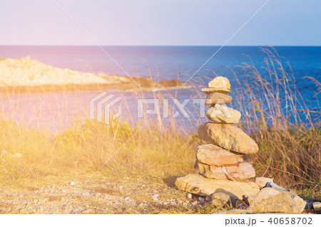 Stack sea rock over sea coast Stack sea rock over sea coast 40658702