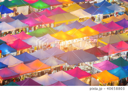 Night multiple colour flea market 40658803