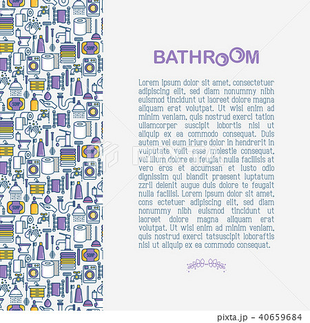 Bathroom equipment concept with thin line icons 40659684