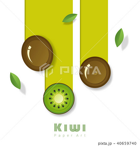 Fresh kiwi fruit background in paper art style Fresh kiwi fruit background in paper art style 40659740