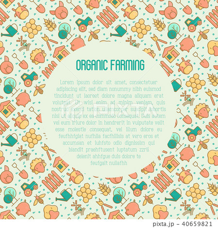 Organic farming concept with thin line icons 40659821