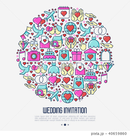 Wedding invitation concept in circle 40659860