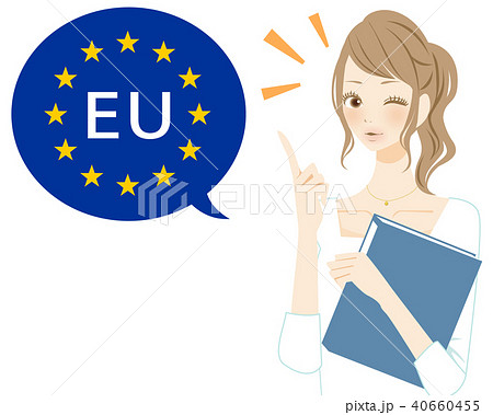 GDPR EU ヨーロッパについて説明する女性 40660455