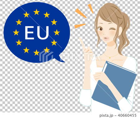 GDPR EU ヨーロッパについて説明する女性 40660455