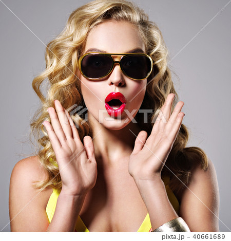Portrait of a surprised caucasian girl. Portrait of a surprised caucasian girl. 40661689