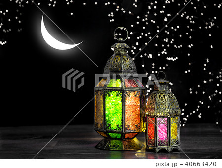 Oriental light lantern moon stars Arabic holidays Oriental light lantern moon stars Arabic holidays 40663420