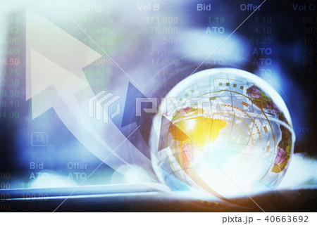 Globe with technology and worldwide business . 40663692