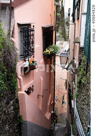 チンクエ・テッレ（イタリア・リグーリア州）　リオマッジョーレの街中の階段 40664826