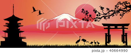 Landscape, Mount Fuji at sunset 40664990