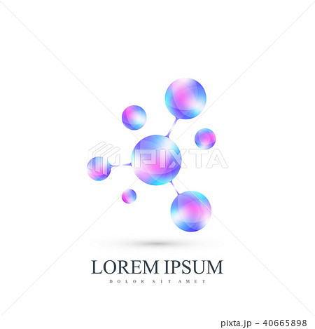 3D Logotype icon dna and molecule, atom, neuron. Vector template Logo for medicine, science 40665898
