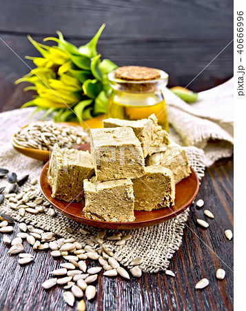 Halva in plate on sacking Halva in plate on sacking 40666996