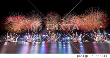 香港　花火 40668511