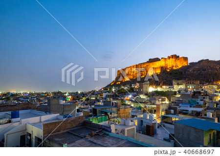 Mehrangarh fort at Jodhpur on evening time. 40668697