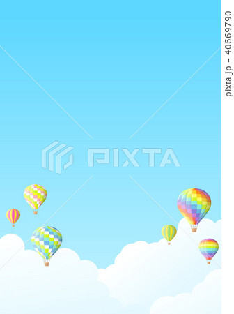 空 雲 気球のイラスト素材
