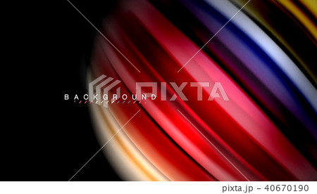 Abstract wave lines fluid rainbow style color stripes on black background Abstract wave lines fluid rainbow style color stripes on black background 40670190