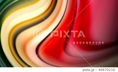 Abstract wave lines fluid rainbow style color stripes on black background 40670216