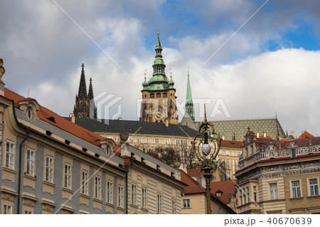 Historical houses,Mala Strana and a castle, Prague Historical houses,Mala Strana and a castle, Prague 40670639