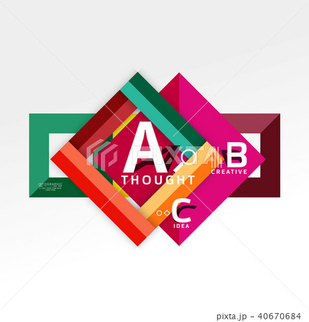 Geometric infographic banner, paper info diagram created with color shapes Geometric infographic banner, paper info diagram created with color shapes 40670684