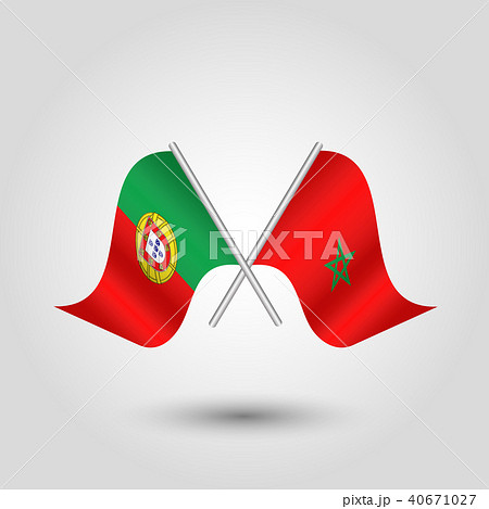 vector flags of portugal and morocco vector flags of portugal and morocco 40671027