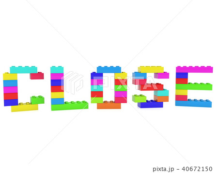 Close concept built from toy bricks 40672150