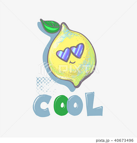 Lemon Cute Cool Character In Sun Glasses のイラスト素材