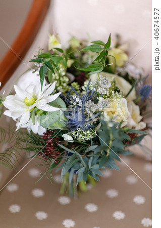 Wedding bouquet different flowers. Modern...の写真素材 [40674577] - PIXTA