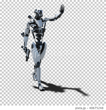 Humanoid robot perming3DCG Illustration material 40675248