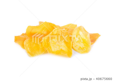 fried durian chips on white background fried durian chips on white background 40675660