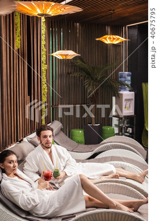 two people in love looking at the camera in the spa salon two people in love looking at the camera in the spa salon 40675795