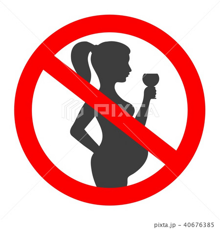 Pregnant no drinking alcohol sign 40676385