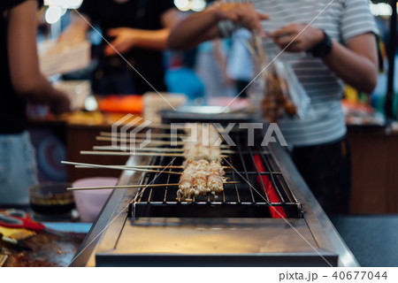 Mala grilled meat with sichuan pepper at market Mala grilled meat with sichuan pepper at market 40677044