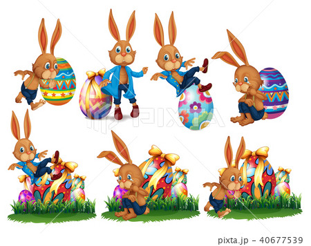 Easter Eggs and Funny Bunny 40677539