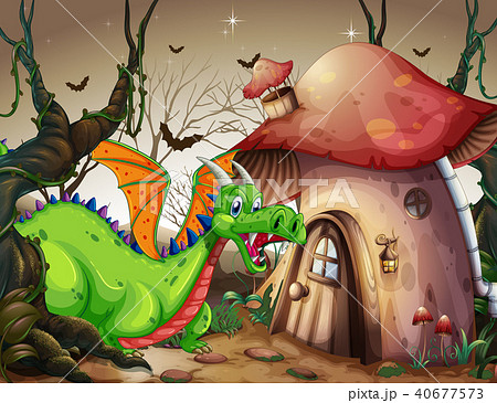 A Green Dragon in Dark Forest A Green Dragon in Dark Forest 40677573