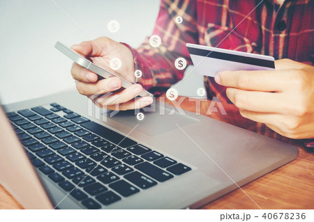 Online banking businessman using smartphone 40678236