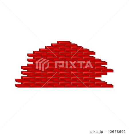 Brick wall in red design on white background 40678692