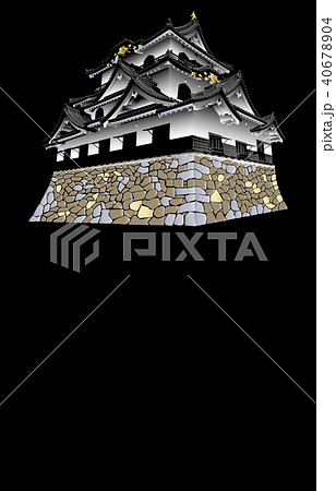 日本の城現存天守彦根城黒バック 日本の城現存天守彦根城黒バック 40678904