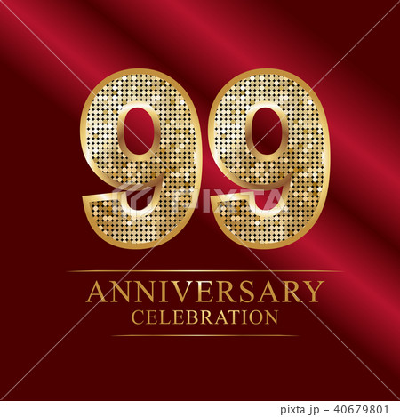 99th golden shiny mosaic in disco ball style. 99th golden shiny mosaic in disco ball style. 40679801