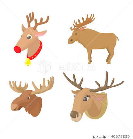 Deer icon set, cartoon style 40679830