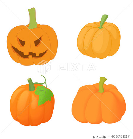 Pumpkin icon set, cartoon style 40679837