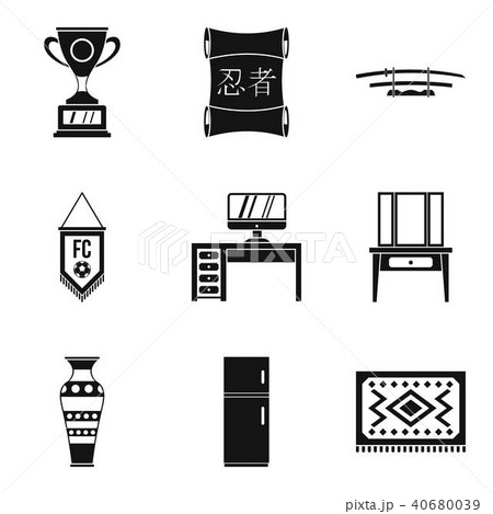Household duties icons set, simple style 40680039