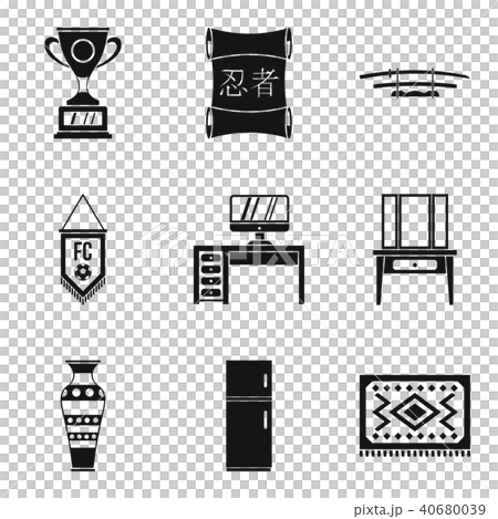 Household duties icons set, simple style 40680039